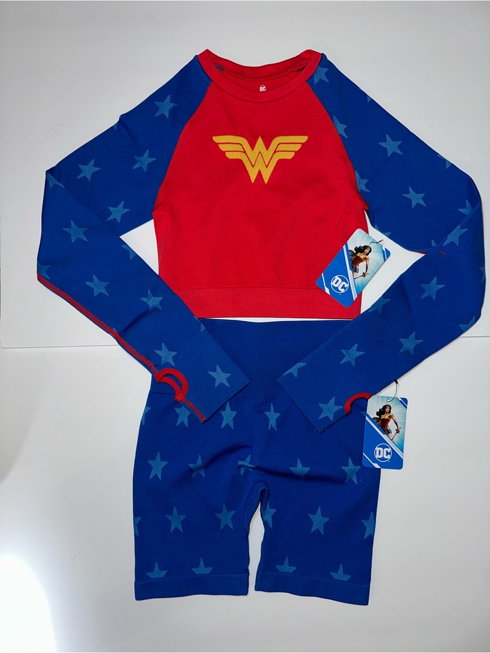 NWT | DC Wonder Woman Kids Star Two-Piece Costume Set - Red & Blue